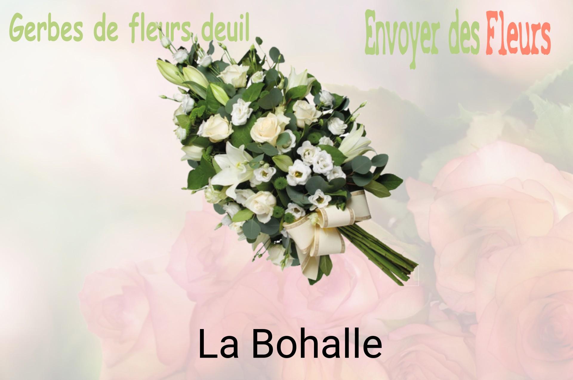 Gerbe de fleurs de deuil livrée à La Bohalle
